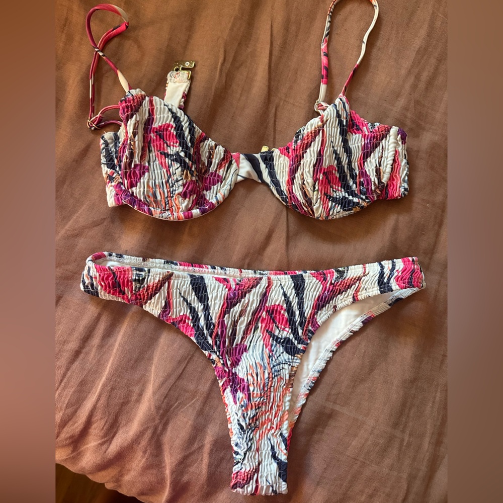 Colorful Ruched Bikini Set